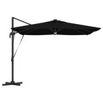 vidaXL Parasol Déporté Roma avec LEDs Noir 286x285x270 cm Aluminium