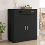 vidaXL Buffet noir 80x42 5x93 cm bois d'ingénierie