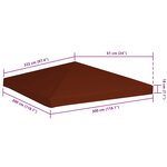 vidaXL Toile supérieure de gazebo 310 g/m² 3x3 m Terre cuite