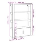 vidaXL Buffet Chêne fumé 80x30x119 5 cm Bois d'ingénierie