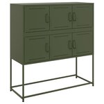vidaXL Buffet vert olive 100 5x39x107 cm acier laminé à froid