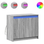 vidaXL Buffet avec LED sonoma gris 72x34x61 cm bois d'ingénierie