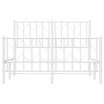 vidaXL Cadre de lit métal avec tête de lit/pied de lit blanc 120x200cm