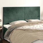 vidaXL Têtes de lit 4 Pièces Vert foncé 80x5x78/88 cm Velours