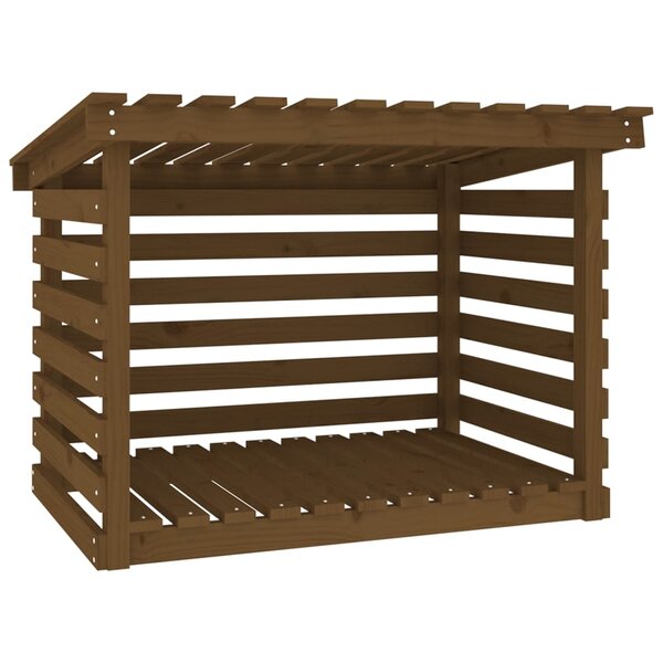 vidaXL Support bois de chauffage Marron miel 108x73x79 cm Bois pin