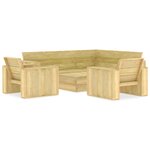 vidaXL Salon de jardin 4 Pièces Bois de pin imprégné