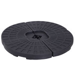 Lot de 4 poids de lestage pour parasols déportés dim. totales 48L x 48l x 8H cm polyéthylène haute densité noir