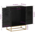 vidaXL Buffet Noir 55x34x75 cm Bois massif de manguier et fer