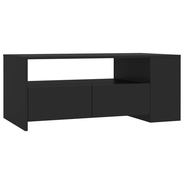 vidaXL Table basse noir 102x55x42 cm bois d'ingénierie