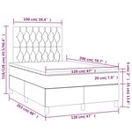 vidaXL Sommier à lattes de lit avec matelas Crème 120x200 cm Tissu