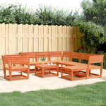 vidaXL Salon de jardin 8 Pièces cire marron bois de pin massif