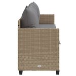 vidaXL Chaise longue avec coussins beige résine tressée