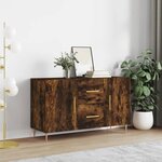 vidaXL Buffet chêne fumé 100x36x60 cm bois d'ingénierie