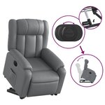 vidaXL Fauteuil inclinable électrique gris similicuir
