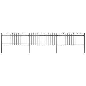 vidaXL Clôture de jardin avec dessus en cerceau Acier 5 1 x 0 8 m Noir