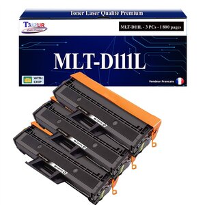 T3AZUR - 3x Toners compatibles avec Samsung MLT-D111L MLT-D111S pour Samsung Xpress 2078W M2020 M2020W M2021 M2021W M2022 M2022W M2026 M2026W M2070 M2070F M2070FW M2070W