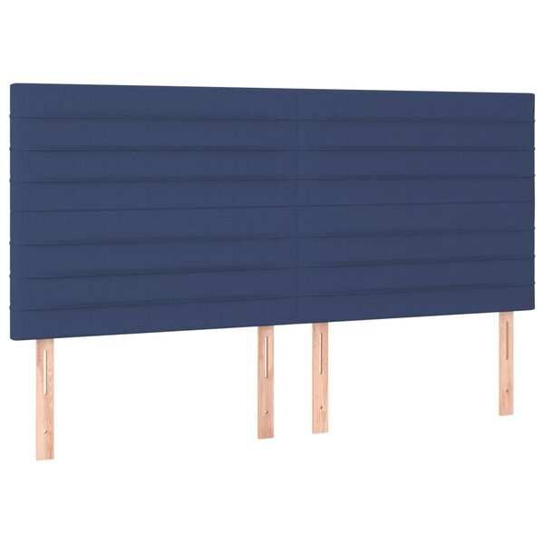 vidaXL Têtes de lit 4 Pièces Bleu 90x5x78/88 cm Tissu