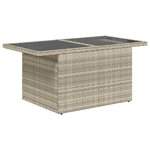 vidaXL Salon de jardin 9 Pièces avec coussins gris clair résine tressée