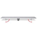 vidaXL Drain de douche linéaire 1030x140 mm acier inoxydable