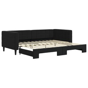 vidaXL Lit de jour avec lit gigogne noir 90x200 cm velours