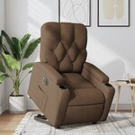 vidaXL Fauteuil inclinable électrique marron tissu