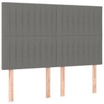 vidaXL Cadre de lit avec tête de lit Gris foncé 140x190 cm Tissu