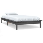 vidaXL Cadre de lit Gris 90x190 cm Bois de pin massif Simple