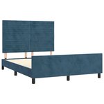 vidaXL Cadre de lit avec tête de lit Bleu foncé 140x190 cm Velours
