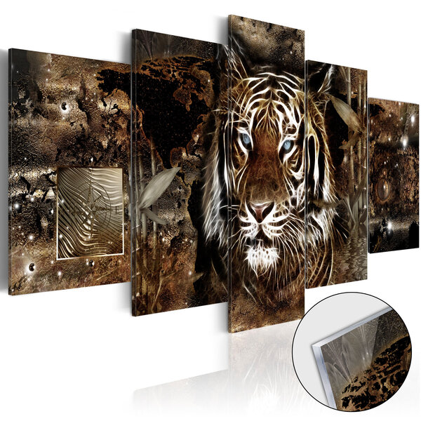 Tableau sur verre acrylique - guard of the jungle [glass] l x h en cm 100x50