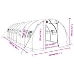 vidaXL Serre avec cadre en acier vert 24 m² 8x3x2 m
