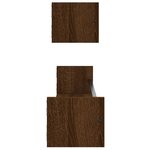 vidaXL Étagères murales avec barres 2 Pièces chêne marron 80x16x14 cm