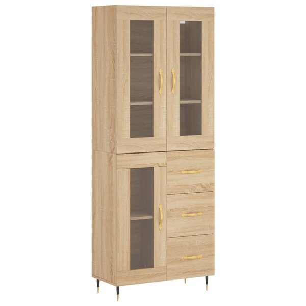 vidaXL Buffet haut Chêne sonoma 69 5x34x180 cm Bois d'ingénierie
