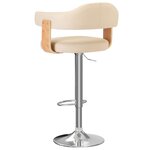 vidaXL Tabourets de bar lot de 2 crème bois courbé et similicuir