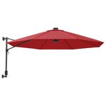 vidaXL Parasol mural rouge vif 290 cm