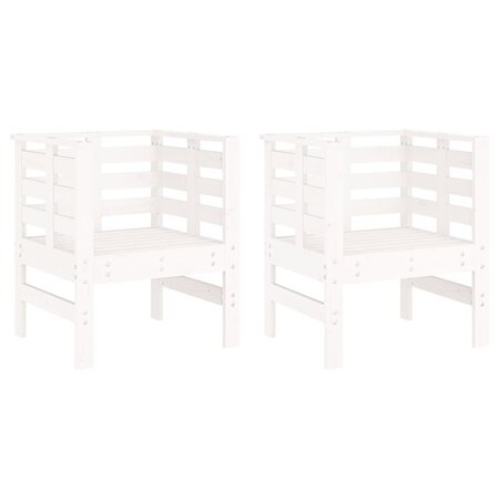 vidaXL Chaises de jardin lot de 2 blanc 61 5x53x71 cm bois pin massif