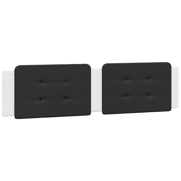 vidaXL Coussin de tête de lit noir et blanc 200 cm similicuir