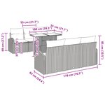 vidaXL Ensemble de 7 canapés de jardin avec coussins gris clair poly rattan