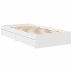 vidaXL Cadre de lit avec tiroirs blanc 90x200 cm bois d'ingénierie
