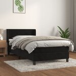 vidaXL Sommier à lattes de lit et matelas Noir 80x200 cm Velours