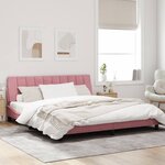 vidaXL Cadre de lit avec lumières LED rose 180x200 cm velours