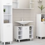 vidaXL Ensemble de meubles de salle de bain 3Pièces Blanc Bois ingénierie