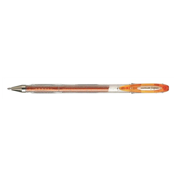 Roller encre gel Signo UM120SP pointe large 1mm Orange Pailleté x 12 UNI-BALL