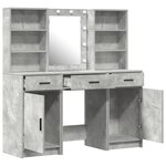 Ensemble de coiffeuse de 3 pièces en béton gris en bois reconstitué