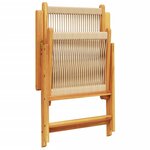 vidaXL Chaises inclinables de jardin lot de 8 beige bois massif acacia