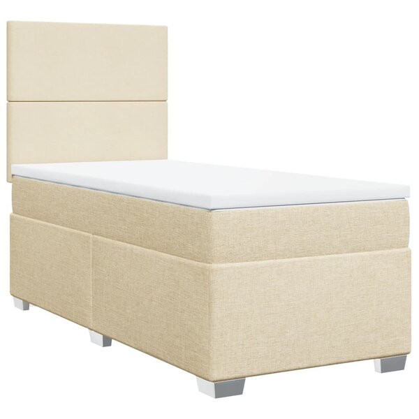 vidaXL Sommier à lattes de lit avec matelas Crème 80x200 cm Tissu