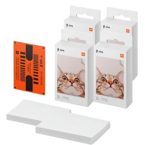 Pack 4 - Papier photographique Xiaomi pour imprimante Imprimante photo portable Xiaomi Mi 20 unités (80 feuilles)