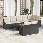 vidaXL Ensemble de canapés de jardin de 9 pièces avec coussins en poly rotin noir