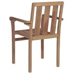 vidaXL Chaises empilables de jardin lot de 2 Bois de teck solide