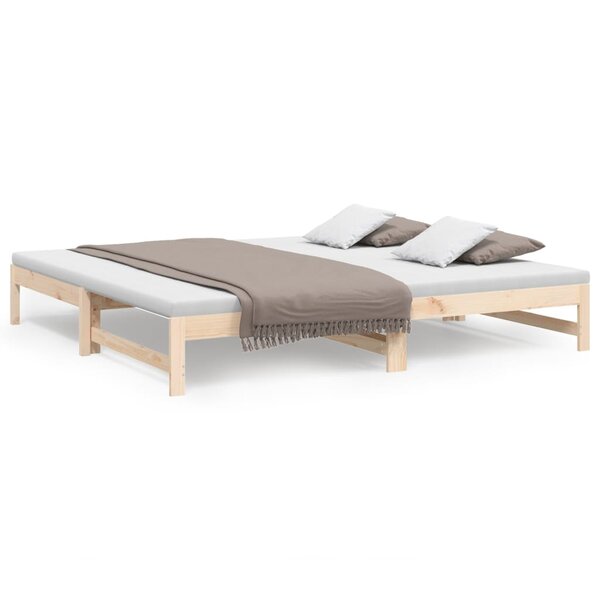 vidaXL Lit coulissant 2x(90x200) cm Bois de pin massif