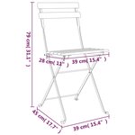 vidaXL Chaises de bistrot pliantes lot de 2 Bois d'acacia solide acier